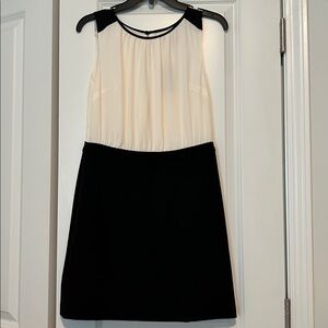 Loft Chic Black and Cream Sleeveless Dress
